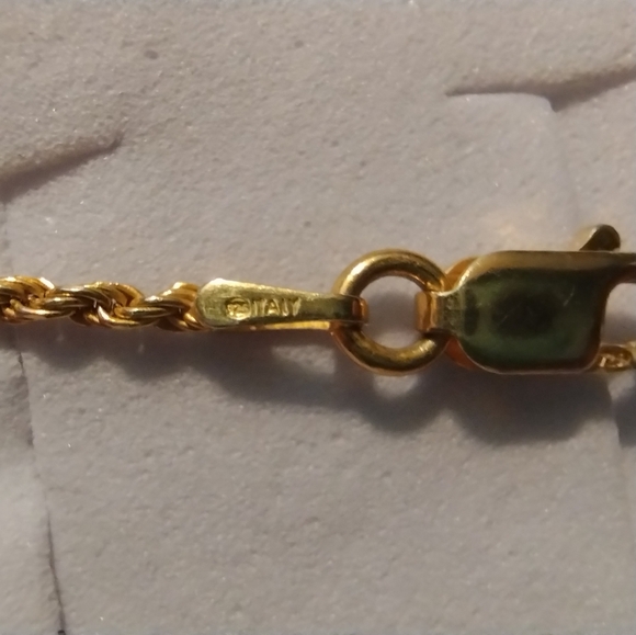20" Italy Gold 925 Crystal Rope Necklace - Picture 6 of 9